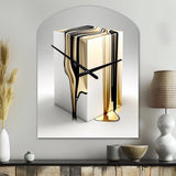 Black And Gold Cubic Expression I - Asymmetric Metal Wall Clock