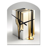 Black And Gold Cubic Expression I - Asymmetric Metal Wall Clock