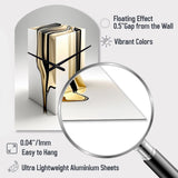 Black And Gold Cubic Expression I - Asymmetric Metal Wall Clock