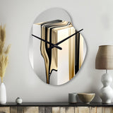 Black And Gold Cubic Expression I - Asymmetric Metal Wall Clock