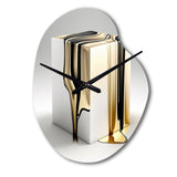 Black And Gold Cubic Expression I - Asymmetric Metal Wall Clock