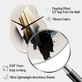 Black And Gold Cubic Expression III - Asymmetric Metal Wall Clock