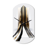 Black And Gold Cubic Expression V - Asymmetric Metal Wall Clock