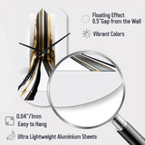 Black And Gold Cubic Expression V - Asymmetric Metal Wall Clock