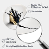 Black And Gold Cubic Expression VI - Asymmetric Metal Wall Clock