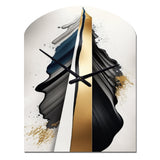 Black And Gold Cubic Expression VII - Asymmetric Metal Wall Clock