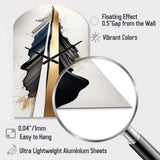 Black And Gold Cubic Expression VII - Asymmetric Metal Wall Clock