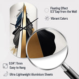 Black And Gold Cubic Expression VII - Asymmetric Metal Wall Clock
