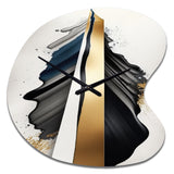 Black And Gold Cubic Expression VII - Asymmetric Metal Wall Clock