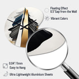 Black And Gold Cubic Expression VII - Asymmetric Metal Wall Clock