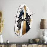 Black And Gold Cubic Expression VII - Asymmetric Metal Wall Clock