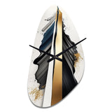 Black And Gold Cubic Expression VII - Asymmetric Metal Wall Clock