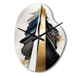 Black And Gold Cubic Expression VII - Asymmetric Metal Wall Clock