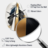 Black And Gold Cubic Expression VII - Asymmetric Metal Wall Clock