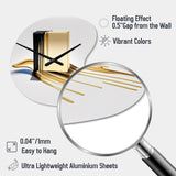 Black And Gold Cubic Expression VIII - Asymmetric Metal Wall Clock