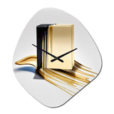 Black And Gold Cubic Expression VIII - Asymmetric Metal Wall Clock