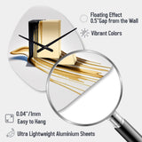 Black And Gold Cubic Expression VIII - Asymmetric Metal Wall Clock