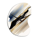 Black And Gold Cubic Expression X - Asymmetric Metal Wall Clock