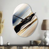Black And Gold Cubic Expression X - Asymmetric Metal Wall Clock