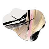 Minimalism Pink And Gold Cubic Fusion VII - Asymmetric Metal Wall Clock