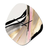 Minimalism Pink And Gold Cubic Fusion VII - Asymmetric Metal Wall Clock