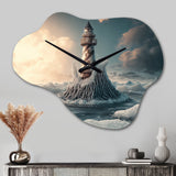 Fantasy Lighthouse In The Arctic Ocean II - Asymmetric Metal Wall Clock