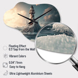 Fantasy Lighthouse In The Arctic Ocean II - Asymmetric Metal Wall Clock