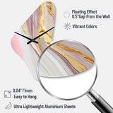 Pink And Gold Marble Abstract III - Asymmetric Metal Wall Clock