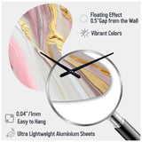 Pink And Gold Marble Abstract III - Asymmetric Metal Wall Clock