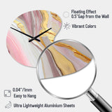 Pink And Gold Marble Abstract III - Asymmetric Metal Wall Clock