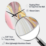 Pink And Gold Marble Abstract III - Asymmetric Metal Wall Clock