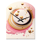 Pink Watercolor Circular Abstract IV - Asymmetric Metal Wall Clock