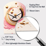 Pink Watercolor Circular Abstract IV - Asymmetric Metal Wall Clock