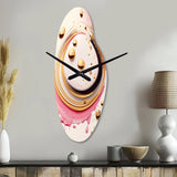 Pink Watercolor Circular Abstract IV - Asymmetric Metal Wall Clock