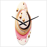 Pink Watercolor Circular Abstract IV - Asymmetric Metal Wall Clock
