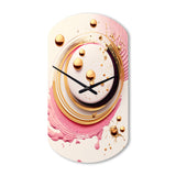 Pink Watercolor Circular Abstract IV - Asymmetric Metal Wall Clock