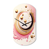 Pink Watercolor Circular Abstract IV - Asymmetric Metal Wall Clock
