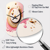 Pink Watercolor Circular Abstract IV - Asymmetric Metal Wall Clock