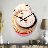 Pink Watercolor Circular Abstract IV - Asymmetric Metal Wall Clock