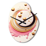 Pink Watercolor Circular Abstract IV - Asymmetric Metal Wall Clock