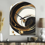 Gold Glamour Circle II - Asymmetric Metal Wall Clock