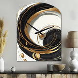 Gold Glamour Circle II - Asymmetric Metal Wall Clock