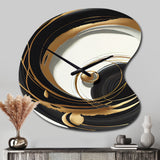 Gold Glamour Circle II - Asymmetric Metal Wall Clock