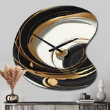 Gold Glamour Circle II - Asymmetric Metal Wall Clock