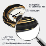 Gold Glamour Circle II - Asymmetric Metal Wall Clock