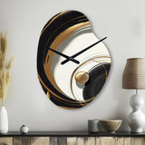 Gold Glamour Circle II - Asymmetric Metal Wall Clock