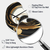 Gold Glamour Circle II - Asymmetric Metal Wall Clock