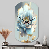 Chic Blue Blooming Flower IV - Asymmetric Metal Wall Clock