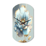 Chic Blue Blooming Flower IV - Asymmetric Metal Wall Clock