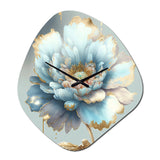 Chic Blue Blooming Flower IV - Asymmetric Metal Wall Clock